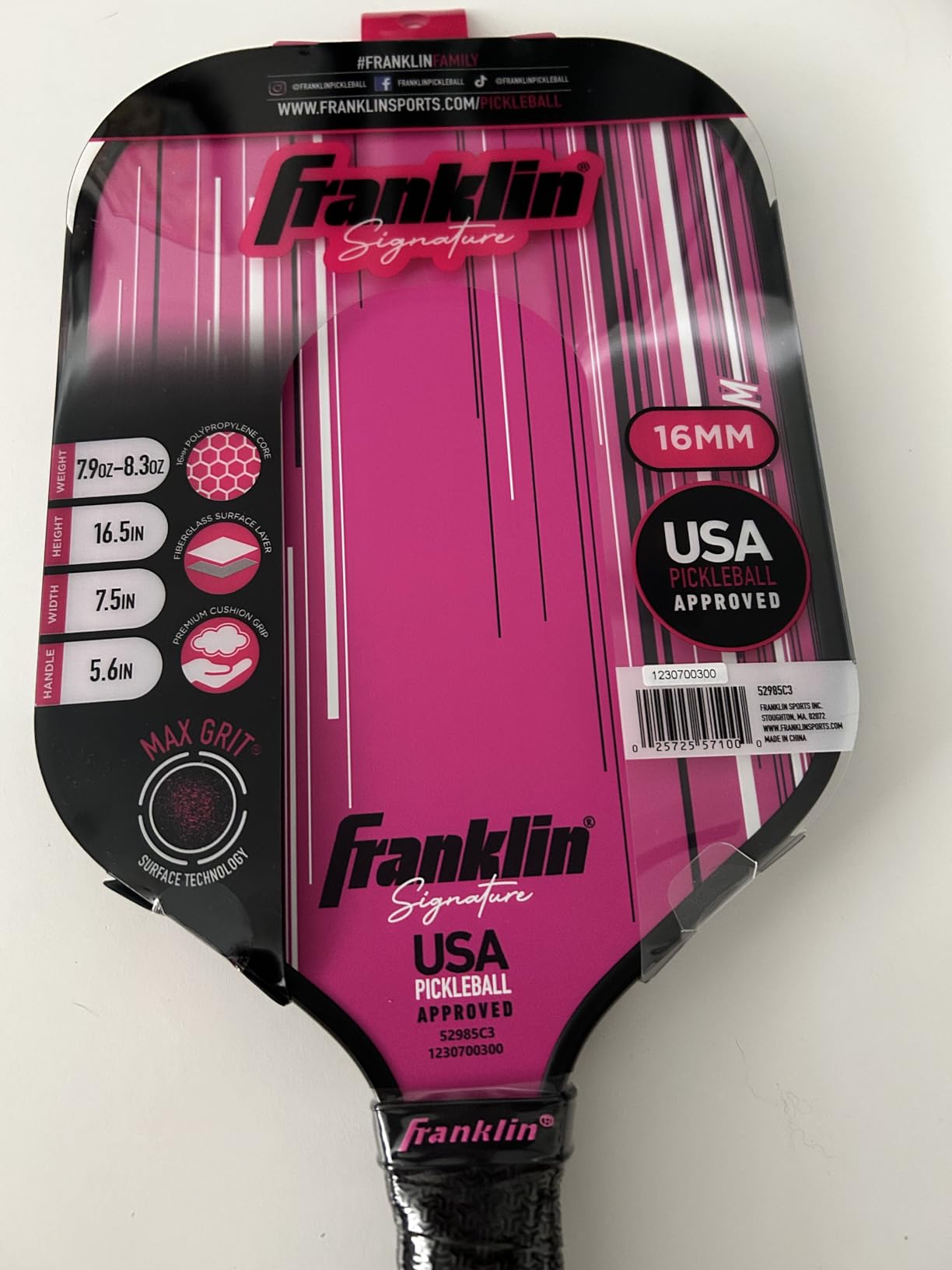 Franklin Sports Pro Pickleball Paddles - Signature Series Pro Pickleball Paddle with MaxGrit Surface - USAPA Approved - 13mm + 16mm Cores customer photo 1