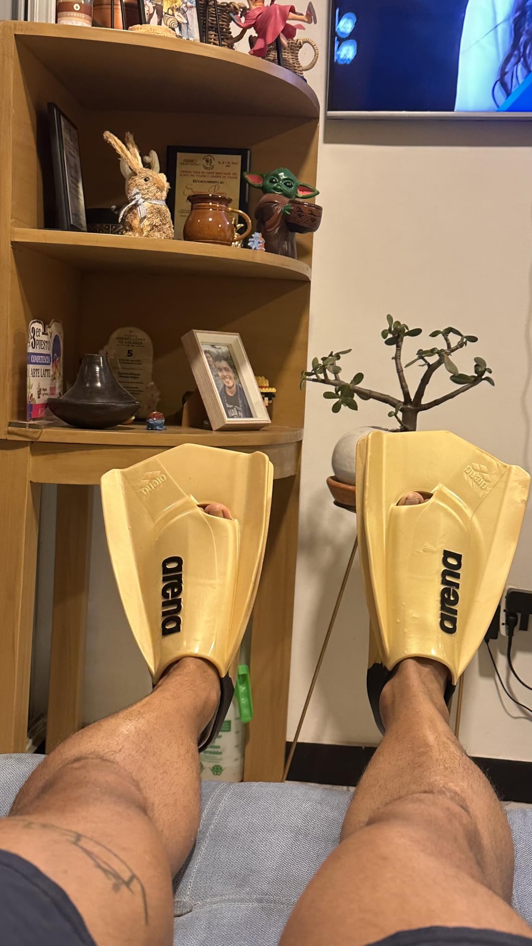 Arena Unisex Adult Powerfin Pro II Swim Training Fins Men and Women Silicone Short Blade Flippers Left-Right Customized customer photo 1