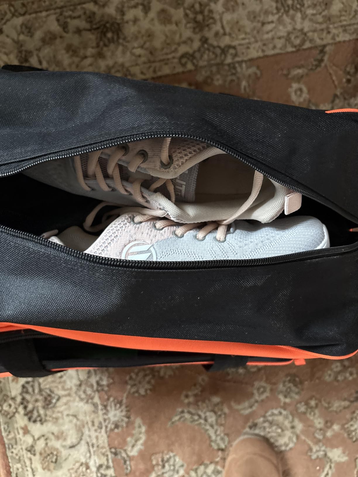 GoHimal Double Roller 2 Ball Bowling Bag with Separate Shoe Compartment for Bowling Shoes (Up To US Mens Size 15) and Oversized Accessory Pocket, Retractable Handle - Extends to 40