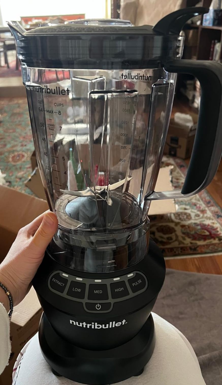NutriBullet Full-Size Blender Combo, Single-Serve & Large Capacity, 1200W, 64oz Pitcher, 32oz Cup, Extractor Blade, 3-Speed, Pulse, Smoothies, Soups, Sauces, Easy Cleaning, Dark Gray, NBF50500 customer photo 1