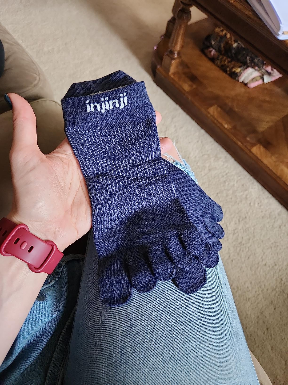 Injinji Women's Run Lightweight No-Show Toe Socks customer photo 1