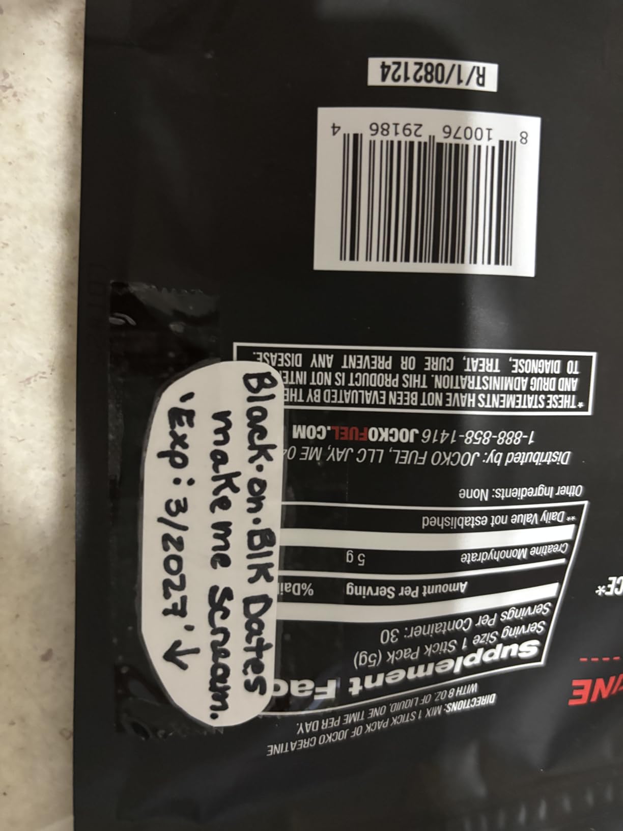 Jocko Fuel Creatine Monohydrate, Pure Micronized Powder for Men & Women, Supports Muscle Growth, Strength, Recovery & Cognition - 90 Servings customer photo 1