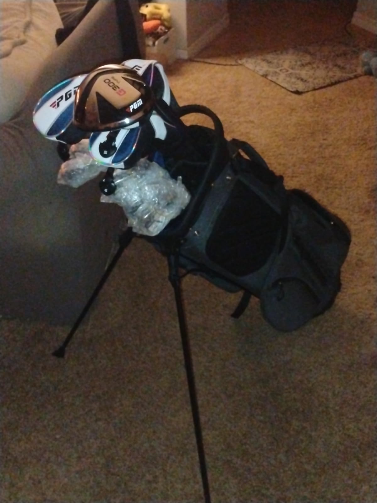 PGM Men's Complete Golf Club Set - Titanium Driver, Draw-Biased Hybrid, High-Strength Irons, Forgiving Putter, Stand Bag with 5 Headcovers customer photo 1