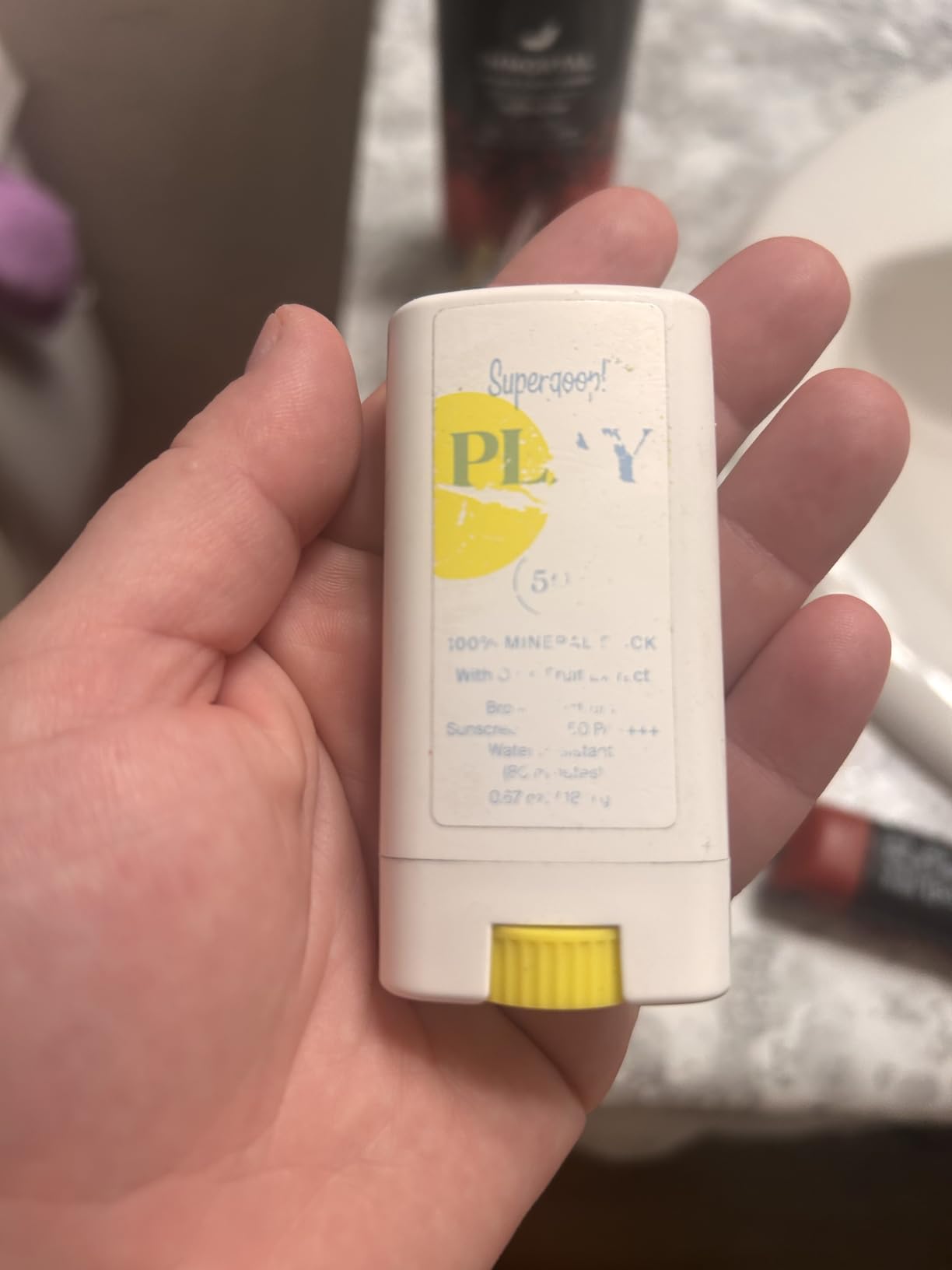 Supergoop! PLAY Mineral Stick SPF 50 - On-the-Go Broad Spectrum Face Sunscreen - Water Resistant - Vegan customer photo 1