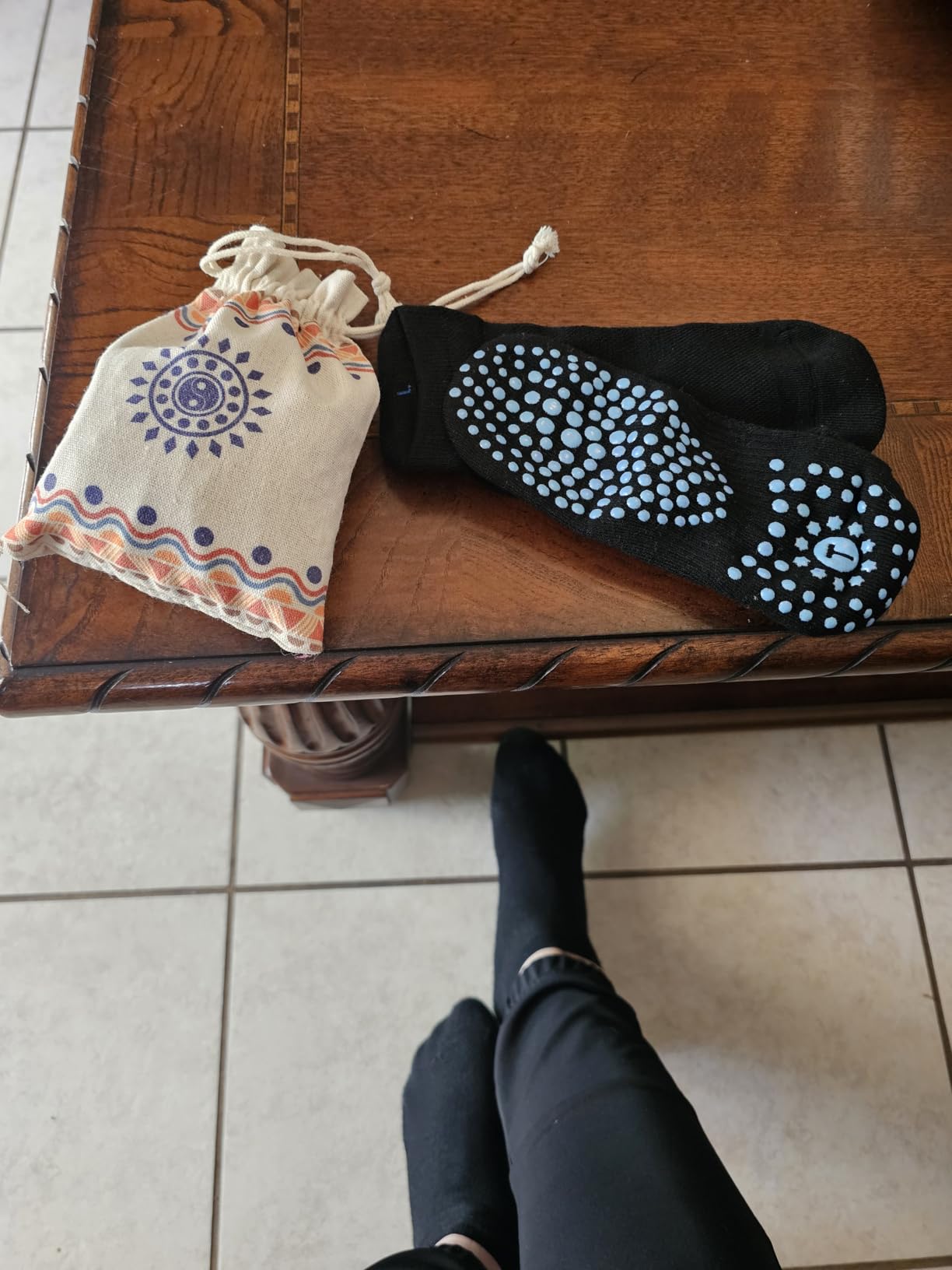 Pilates Socks for Women, Cushioned Ankle Grippy Non Slip Socks for Yoga, Hospital, Barre, Home Slipper 2/4 Pairs customer photo 2