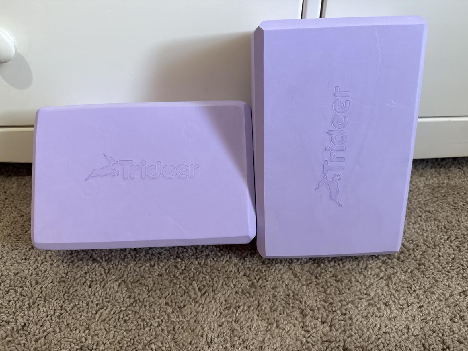 Trideer Yoga Blocks 2 Pack, Soft Non-Slip Foam Blocks with Beveled Edges for Alignment and Stretching in Yoga, Pilates, and Dance - Supportive, Lightweight, Odor Resistant, Latex-Free customer photo 1