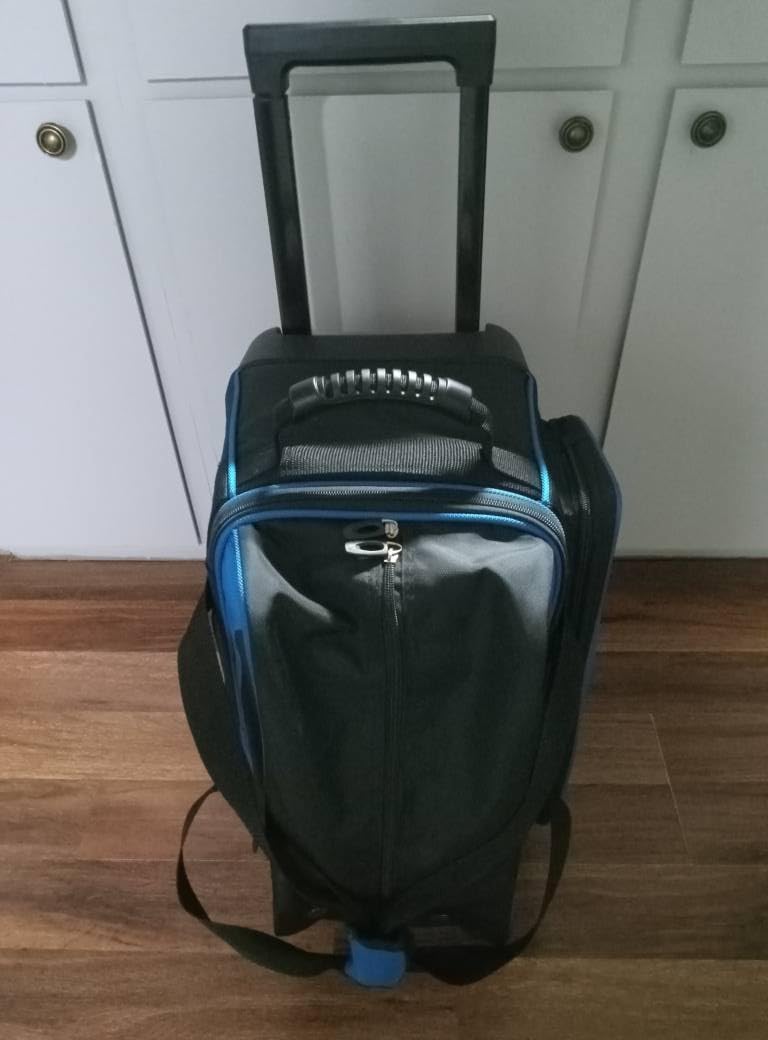 Mangrove 2 Ball Bowling Bag with Wheels, Double Bowling Bags 2 Ball Roller w/Separate Compartment for Bowling Shoes (Up To US Mens Size 15), Accessory Pocket & Retractable Handle Extends To 40