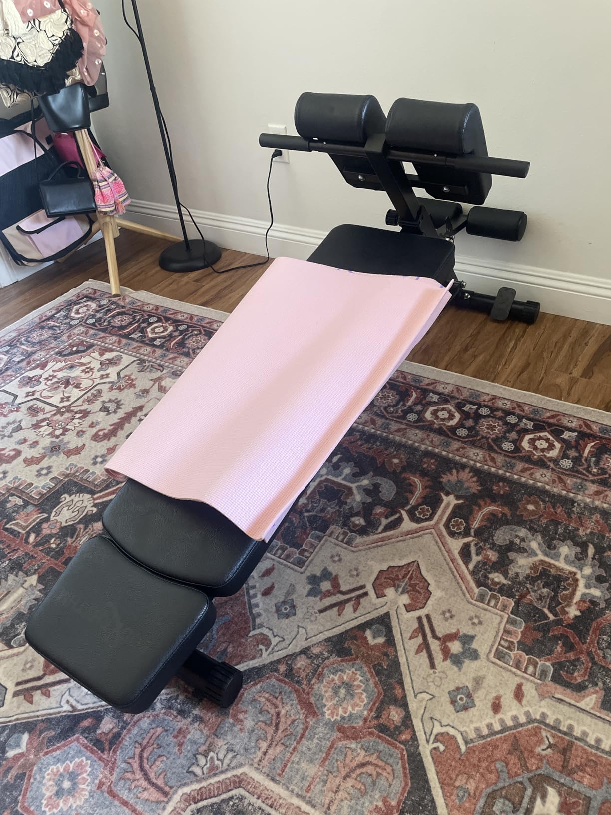 BODY RHYTHM Adjustable Weight Bench, Foldable Roman Chair for Full Body Workout, Sit up bench, Hyper Back Extension, Incline, Flat & Decline Bench customer photo 2