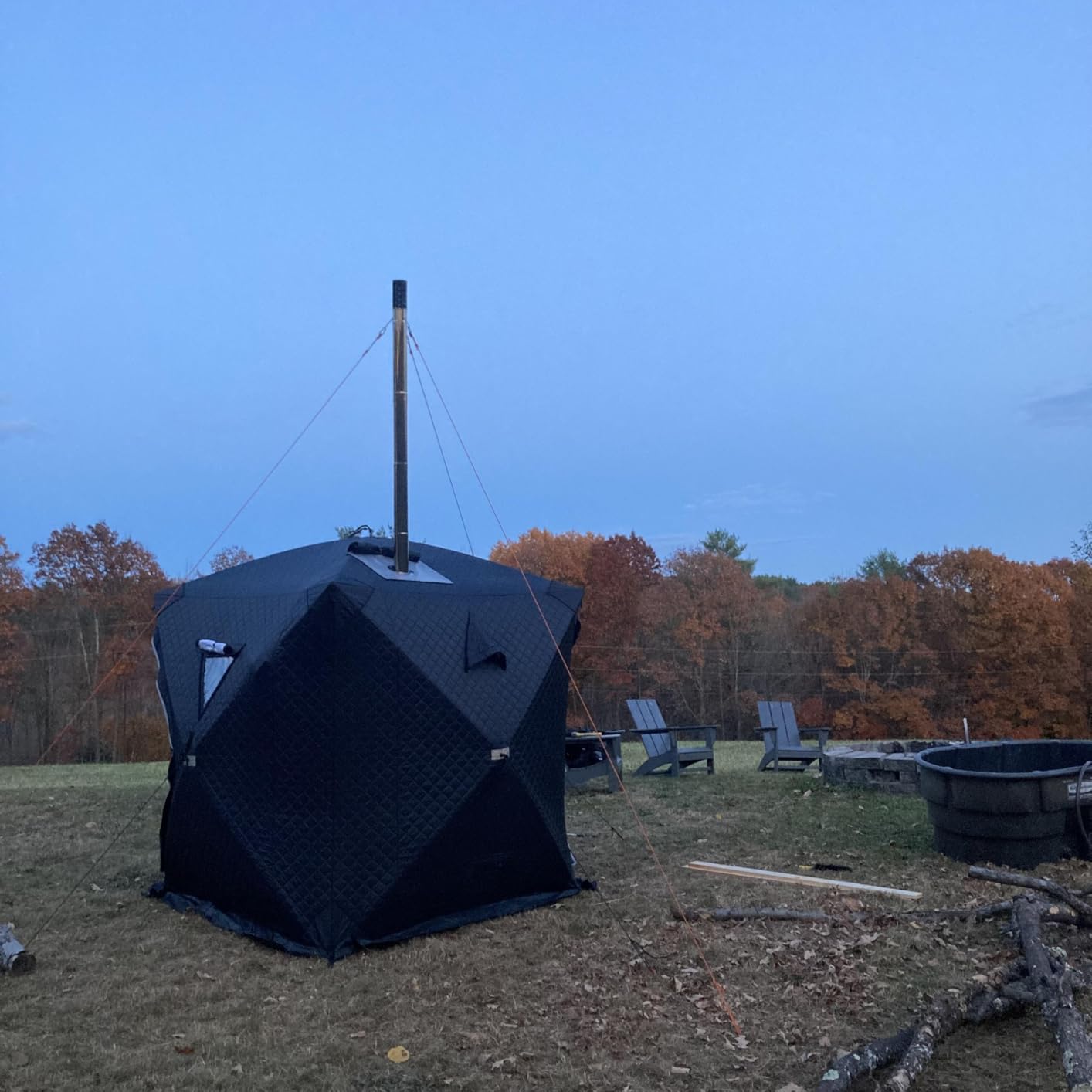 WILLOWYBE Outdoor Sauna Tent Pro - 4-Person, All-Weather, Insulated, Solid, Panoramic View, Easy Setup customer photo 1