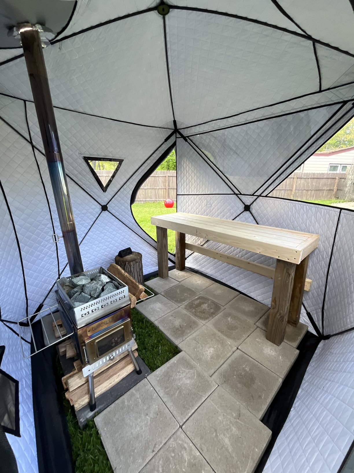 WILLOWYBE Outdoor Sauna Tent Pro - 4-Person, All-Weather, Insulated, Solid, Panoramic View, Easy Setup customer photo 2