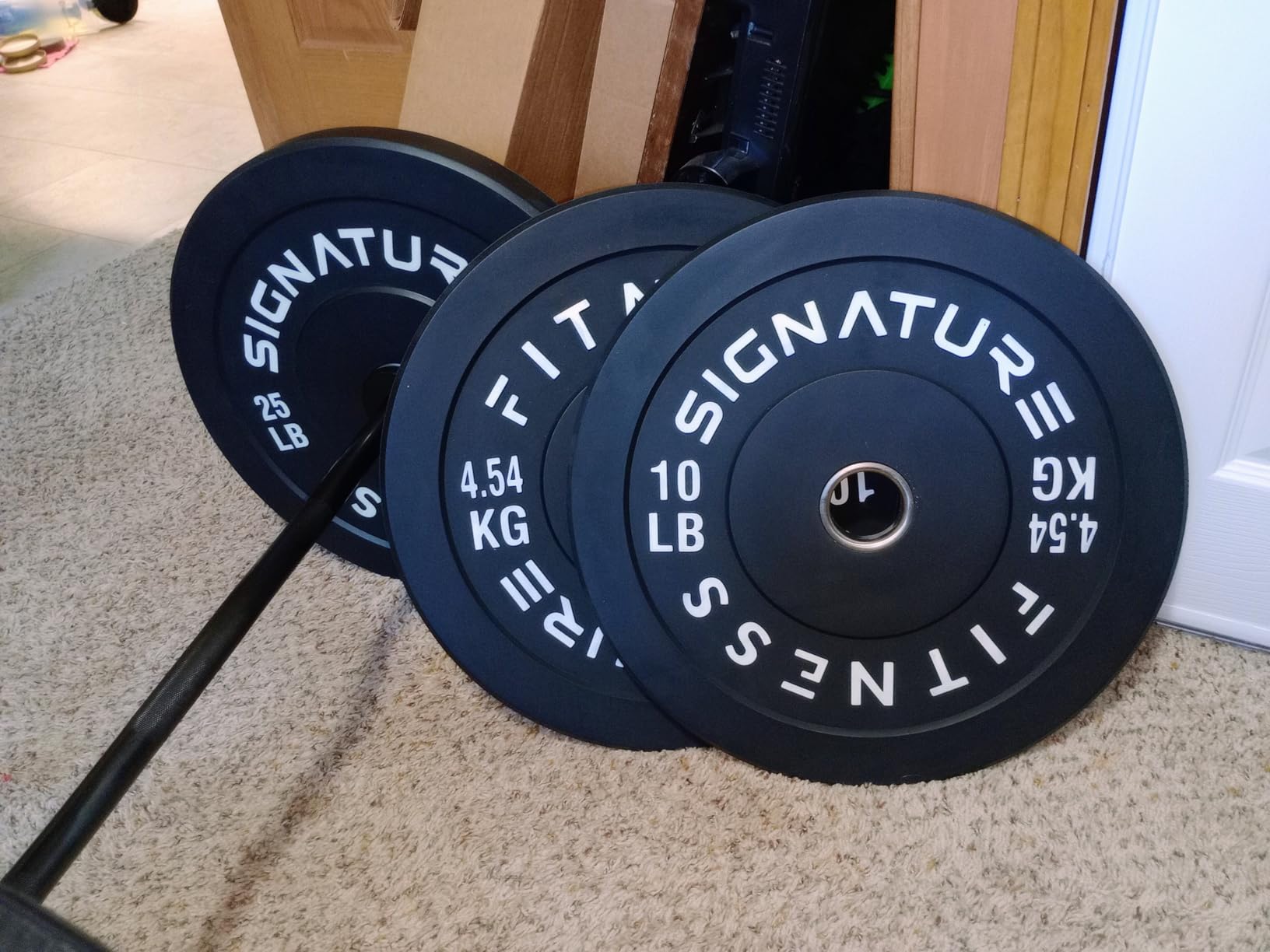Fitvids 2-Inch Olympic Rubber Weight Plates Sets, Bumper Plates Set with Barbell for Strength Training, 180-390 Lbs Multiple Options customer photo 1