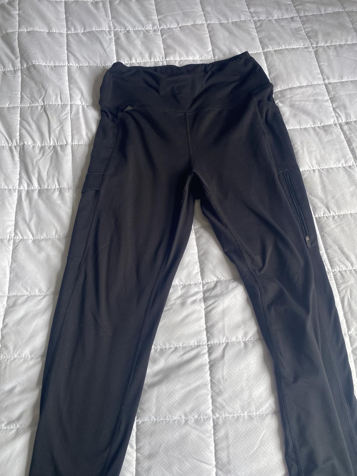 Women's Fleece Lined Leggings Waterproof Winter Hiking Pants Thermal Running Tights Zipper Pockets High Waisted customer photo 1