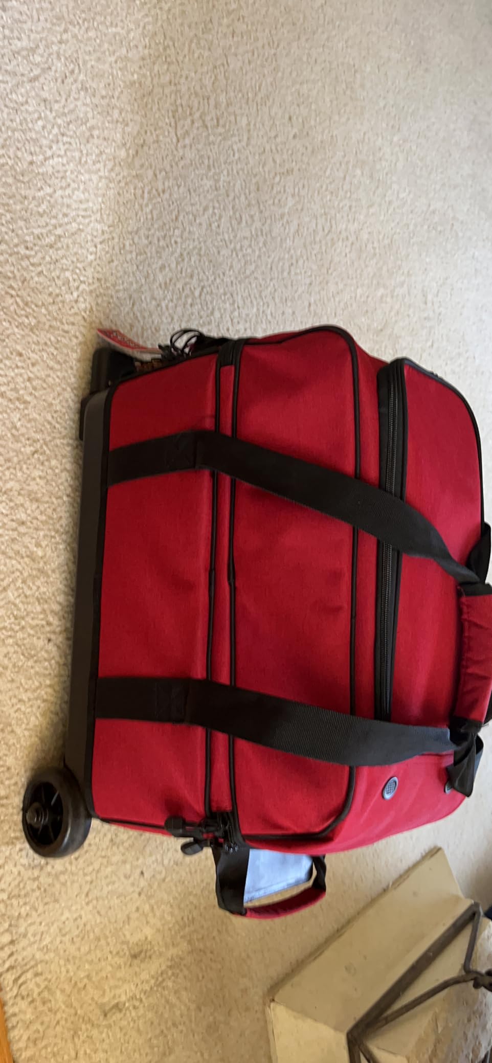 Goloni Double Roller 2 Ball Bowling Bag with Separate Shoe Compartment, 2 Ball Bowling Bag with Wheels, Retractable Handle Extends to 40