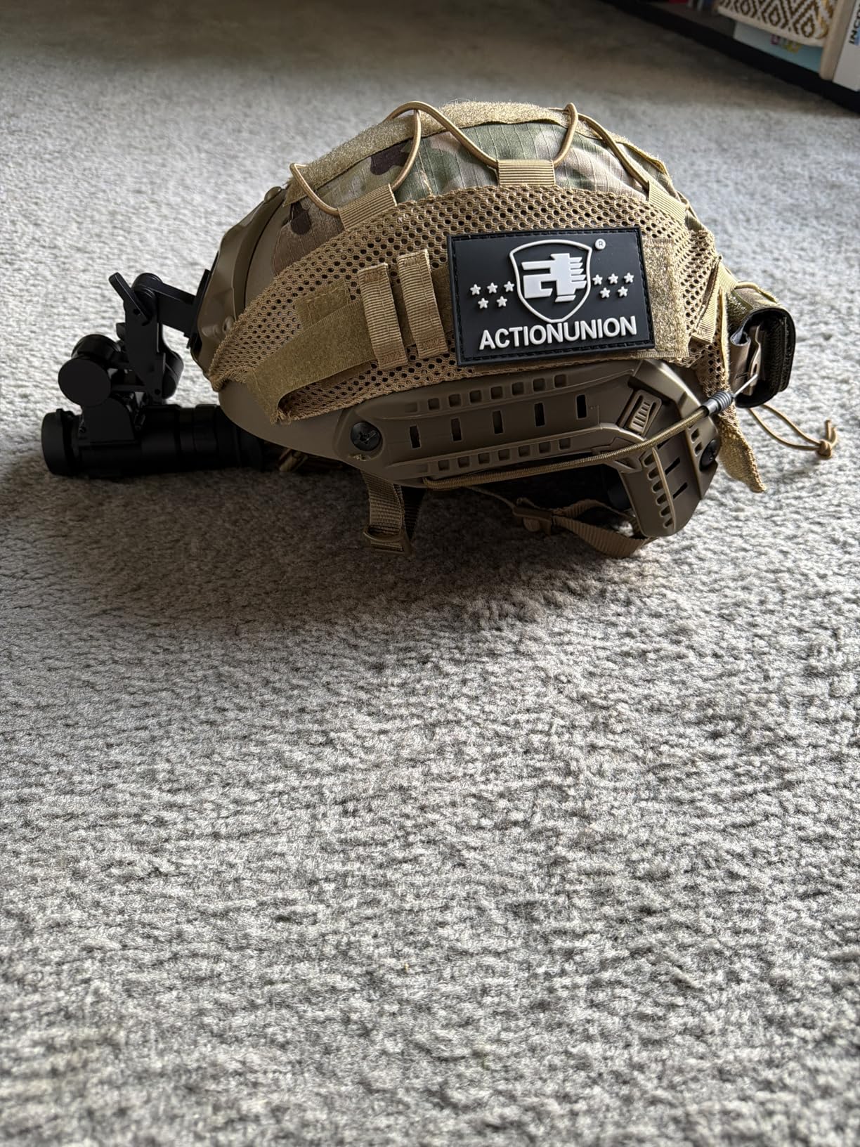 GOYOJO Night Vision Goggles Helmet-Mounted Monocular | 1080P HD NVG with 3X Zoom & Adjustable Infrared | IP66 Waterproof for Hunting, Surveillance, Camping | Built-in Compass (100% Darkness) customer photo 2