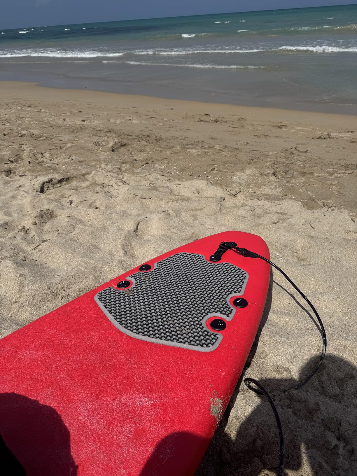 Bloo Tide 8ft Surfboard Soft top Red with Blue Wavizm Design Bottom Graphic customer photo 2