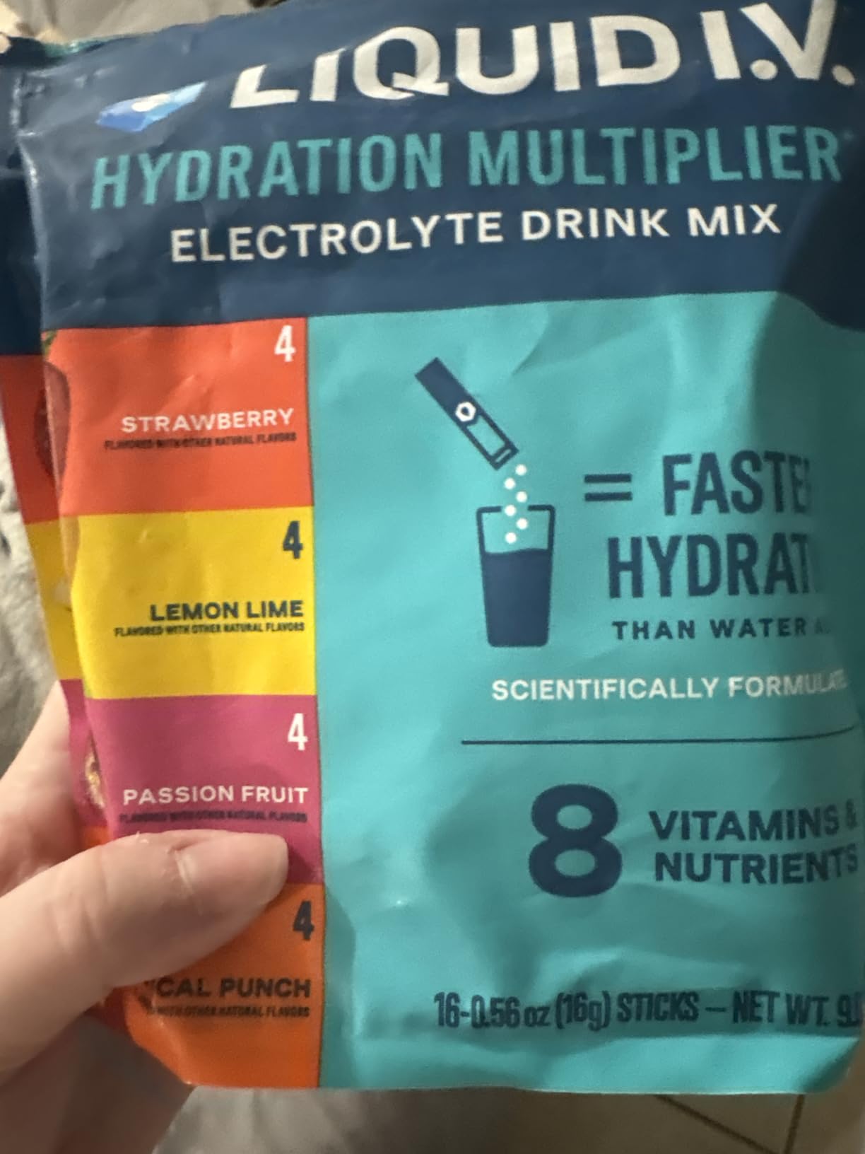 Liquid I.V. Hydration Multiplier - Variety Pack - Lemon Lime, Passion Fruit, Strawberry, Tropical Punch | Electrolyte Powder Drink Mix | 1 Pack (16 Servings) customer photo 1