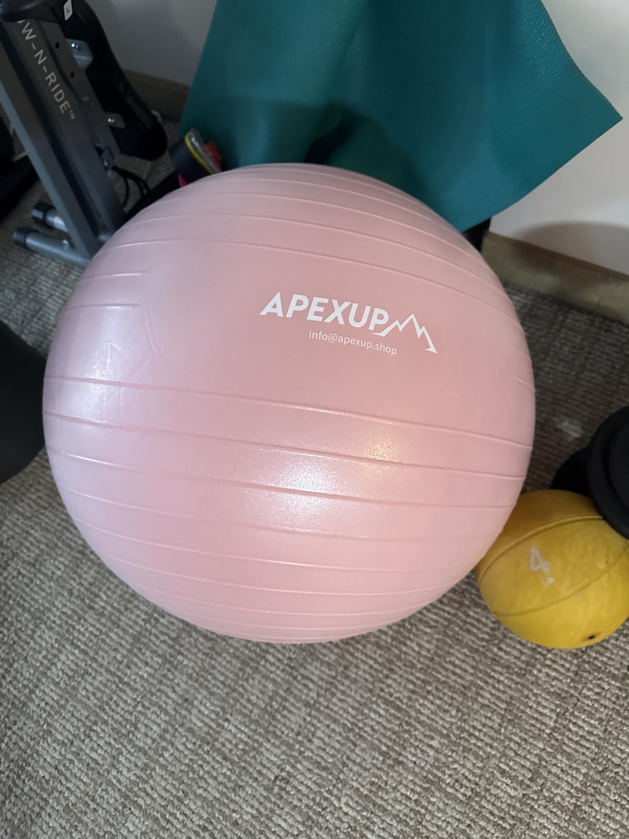 APEXUP Yoga Ball Exercise Ball Anti Slip Heavy Duty for Fitness, Balance & Core Workout, Balance Training, Pregnancy & Physical Therapy, 5 Sizes customer photo 2