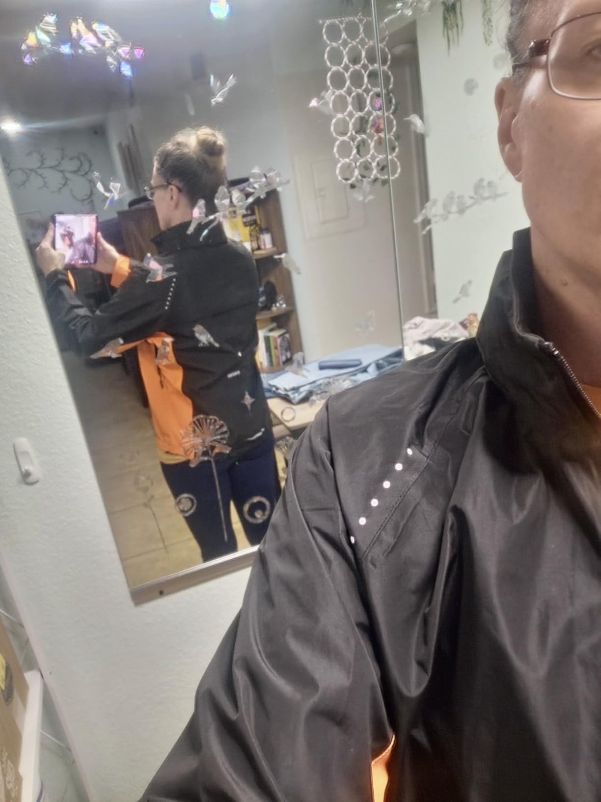 FitsT4 Sports Women's Cycling Rain Jackets Waterproof Windbreaker Lightweight Running Windproof Reflective Jacket Packable Hooded customer photo 2