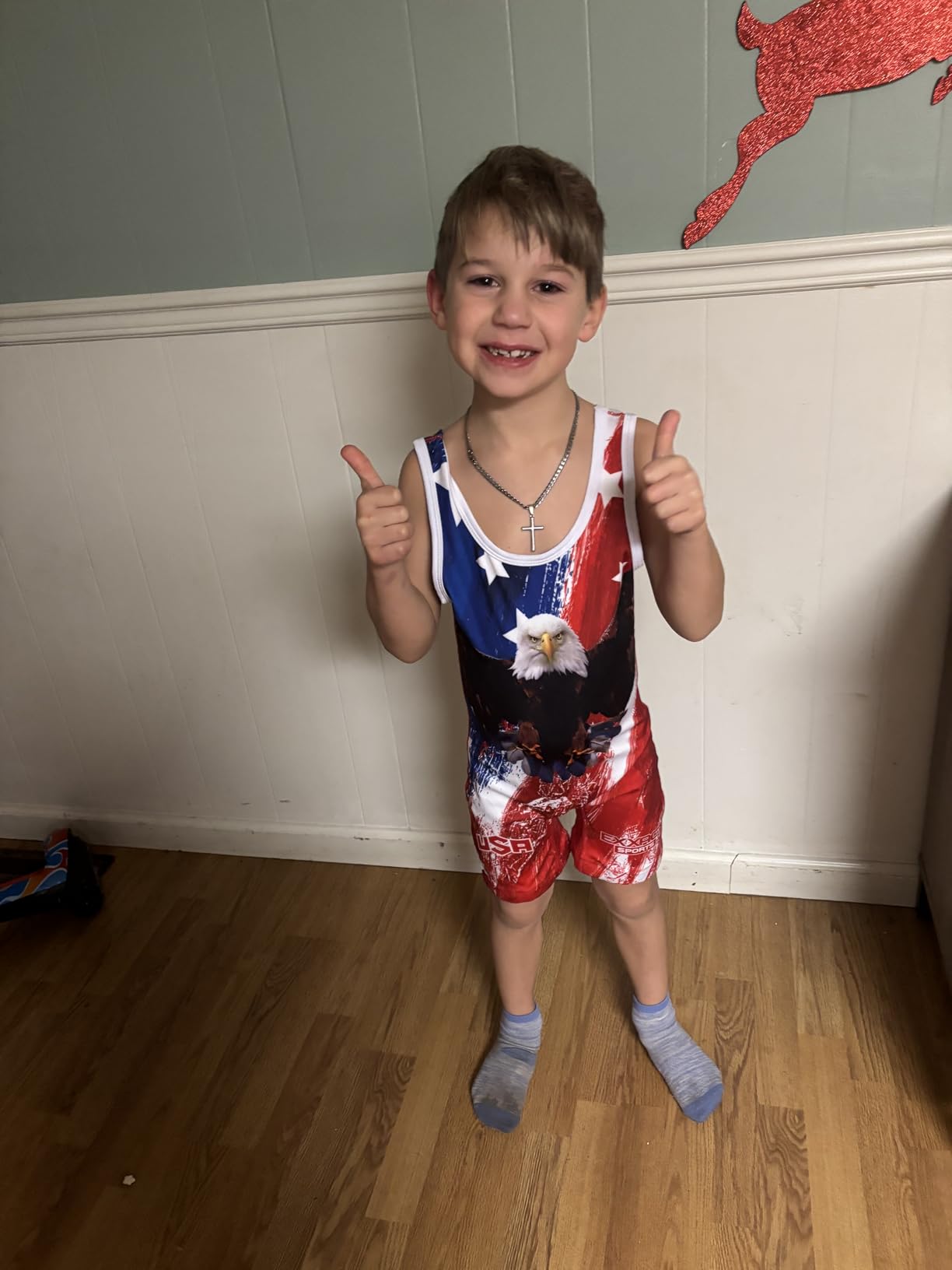 Exxact Sports Sublimated Adult & Youth Wrestling Singlet - Premium Powerlifting Singlet for Men & Boys, Unisex Singlets customer photo 1