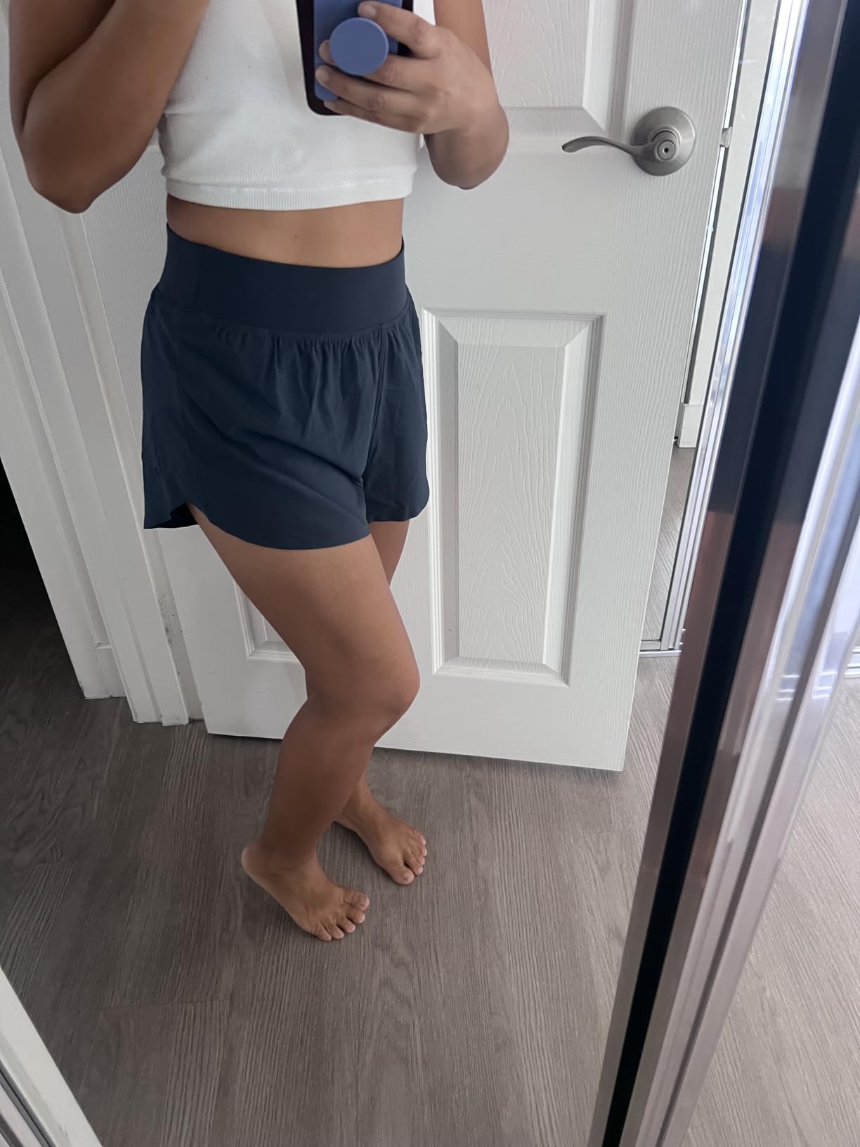 High Waisted Split Running Shorts for Women 3