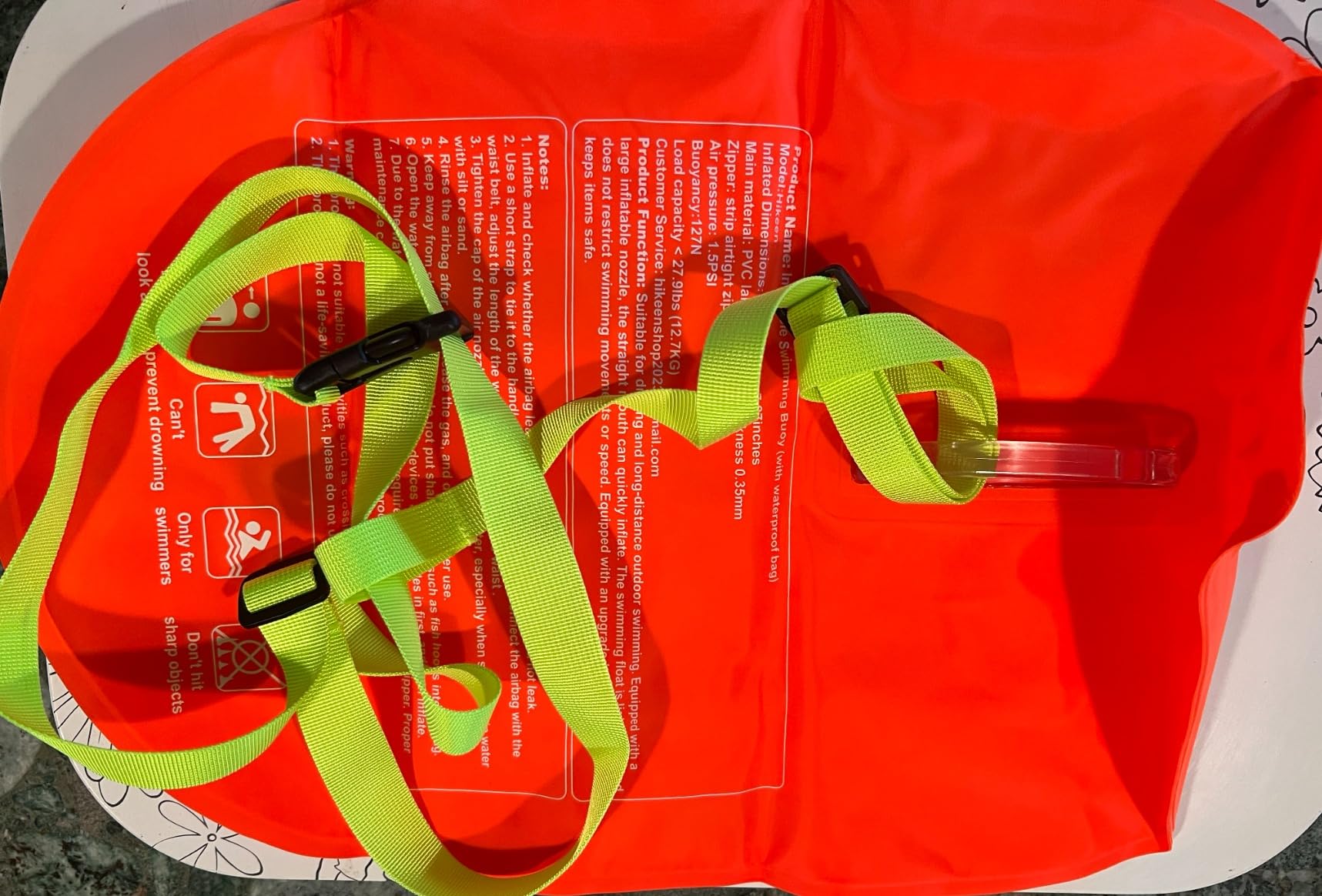 Hikeen Swim Buoy -Waterproof Touchscreen Storage Space, Swim Safety Float w/Adjustable Waist Belt for Open Water Swimmers and Triathletes -Be Bright,Be Safer & Be Seen customer photo 1