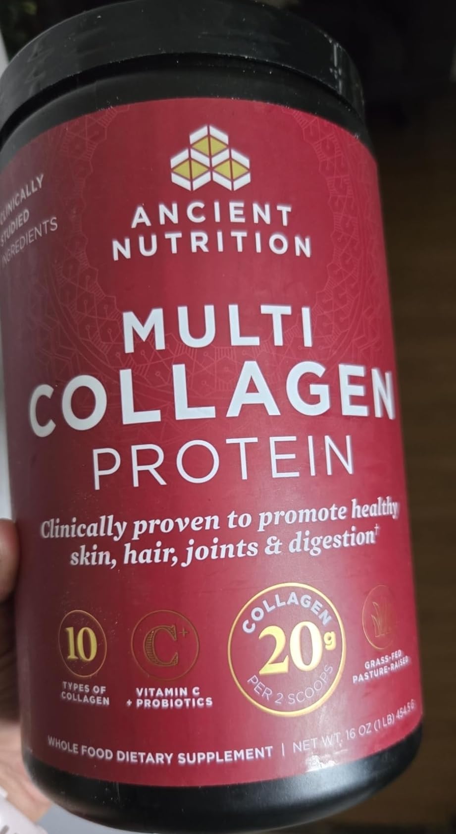 Ancient Nutrition Collagen Peptides Powder, Multi Collagen Protein with Vitamin C & Probiotics, Supports Skin, Joints & Gut Health, Unflavored, 40 Servings customer photo 1
