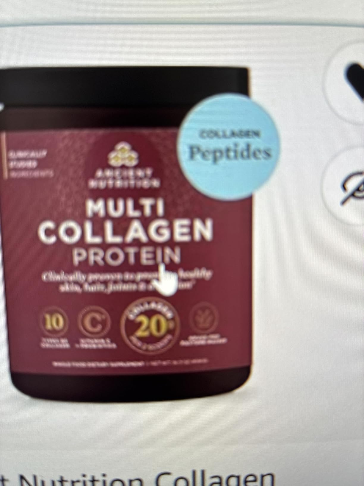 Ancient Nutrition Collagen Peptides Powder, Multi Collagen Protein with Vitamin C & Probiotics, Supports Skin, Joints & Gut Health, Unflavored, 40 Servings customer photo 2