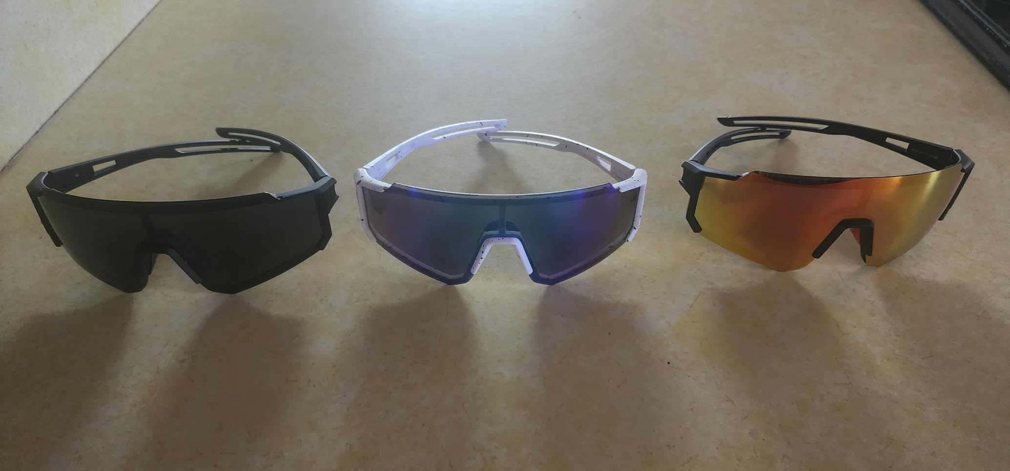 Polarized Sport Sunglasses for Men and Women, Lightweight TR90 Sun Glasses with UV Protection for Cycling Running customer photo 2