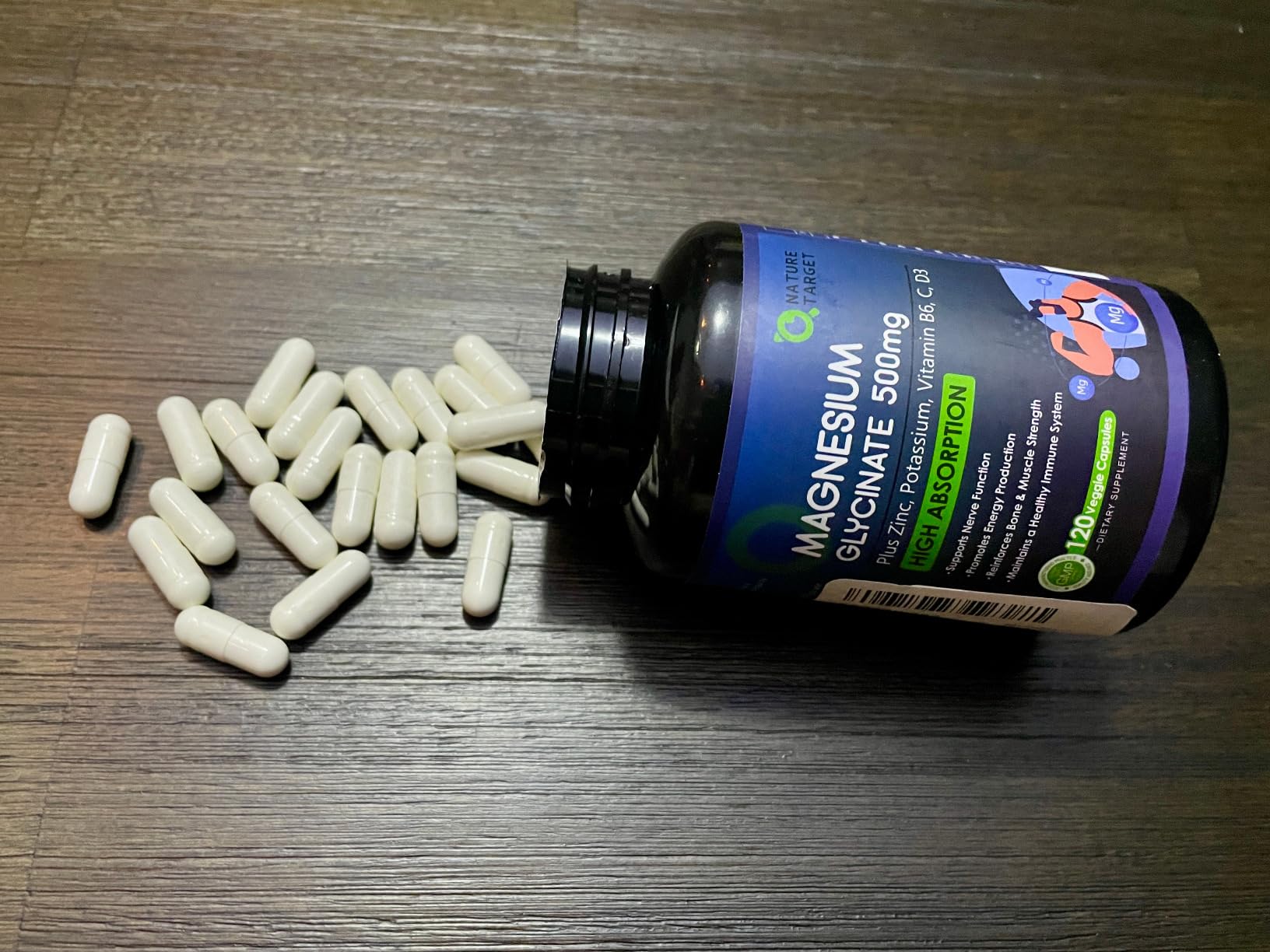 NATURE TARGET Magnesium Glycinate 500mg with Zinc & Vitamin D3 | 120 Capsules customer photo 2