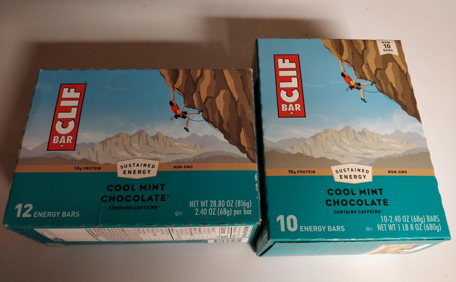 CLIF BAR - Energy Protein Bars - Cool Mint Chocolate with Caffeine - Made with Organic Oats - Energy Bars - Non-GMO - (10 Pack) customer photo 2
