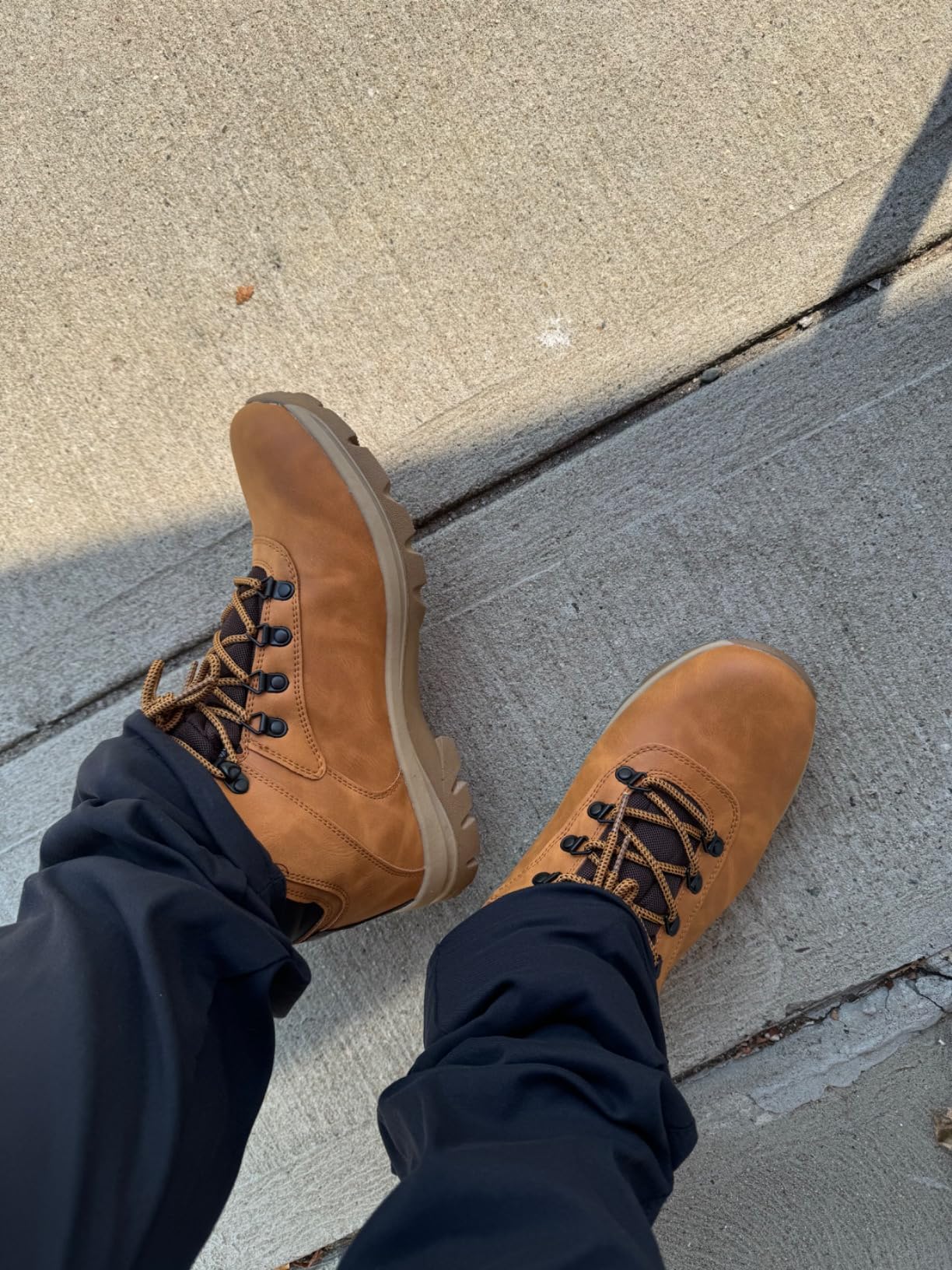 Men's Wide Waterproof Hiking Boots Non Slip Lightweight Mid Top Ankle Breathable Trekking Shoes for Outdoor Camping Size 7-13.5 customer photo 2