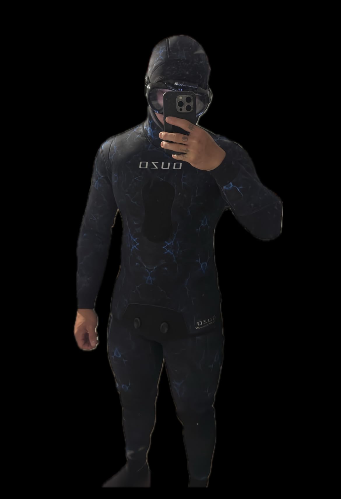 3MM Neoprene Spearfishing Wetsuit with Hooded, 2 Pieces Long Sleeve Camouflage Hunting Diving Suit with Loading Chest Pad for Cool Water Freediving customer photo 1
