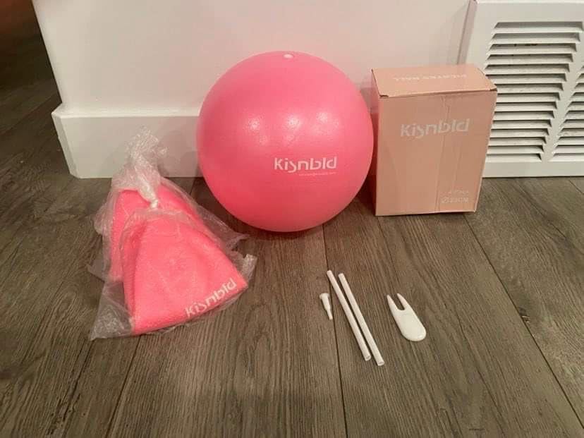 kisnbld Small Exercise Ball, 9 Inch Mini Pilates Ball, Anti Burst and Slip Resistant Mini Yoga Ball for Stability, Fitness, Physical Therapy, Stretching & Core Strength Workout at Home Gym & Office customer photo 2