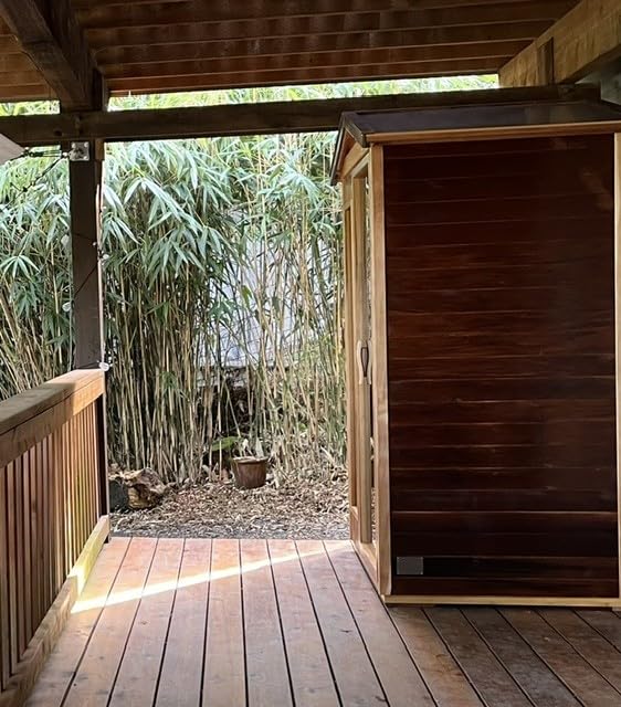 Red Cedar 4 Person Outdoor Ultra-Low EMF Infrared Sauna, Multi-Person Home Sauna Spa, 2160w,12 Heating Panels, LCD Control Panel, Bluetooth Speaker, Chromotherapy Lights, Reading lamp customer photo 1