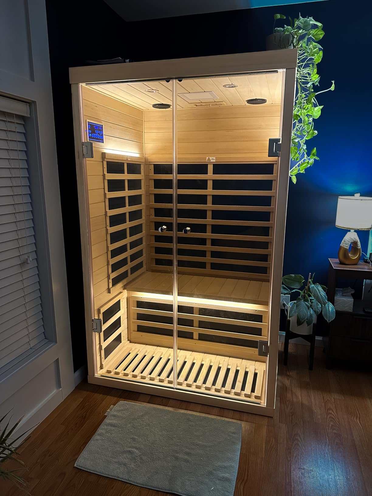 Full Spectrum Sauna, Outdoor Sauna 3 Person Infrared Sauna, Infrared Saunas for Home, 1950W 20A Low EMF Far Infrared Sauna Old Fir Wooden Sauna with Red Light Therapy, Reclining Seats customer photo 2