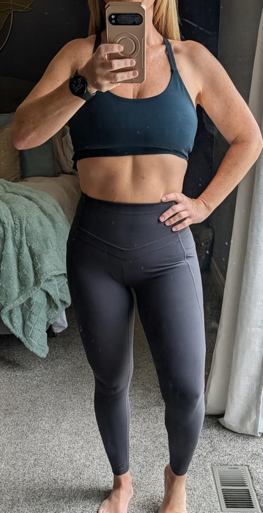 IUGA Compression Leggings with Pockets for Women Tummy Control Leggings No Front Seam Workout High Waist Yoga Pants customer photo 1