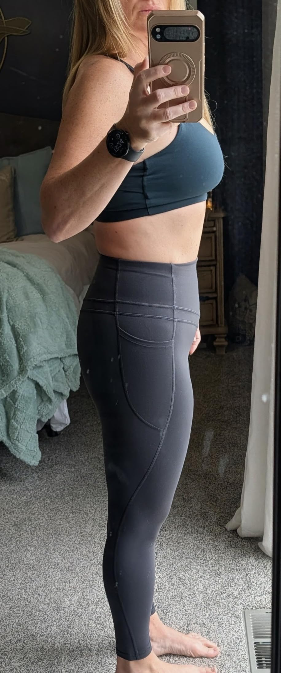 IUGA Compression Leggings with Pockets for Women Tummy Control Leggings No Front Seam Workout High Waist Yoga Pants customer photo 2