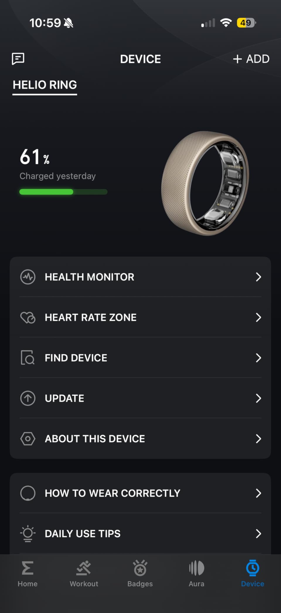 Helio Smart Ring Health Tracker, Fitness Tracker Ring, No Subscription, Monitors Sleep, Heart Rate & Stress, Titanium Alloy, Fast 1.4-Hr Charging, Water-Resistant, Size Before You Buy (Size 8) customer photo 2