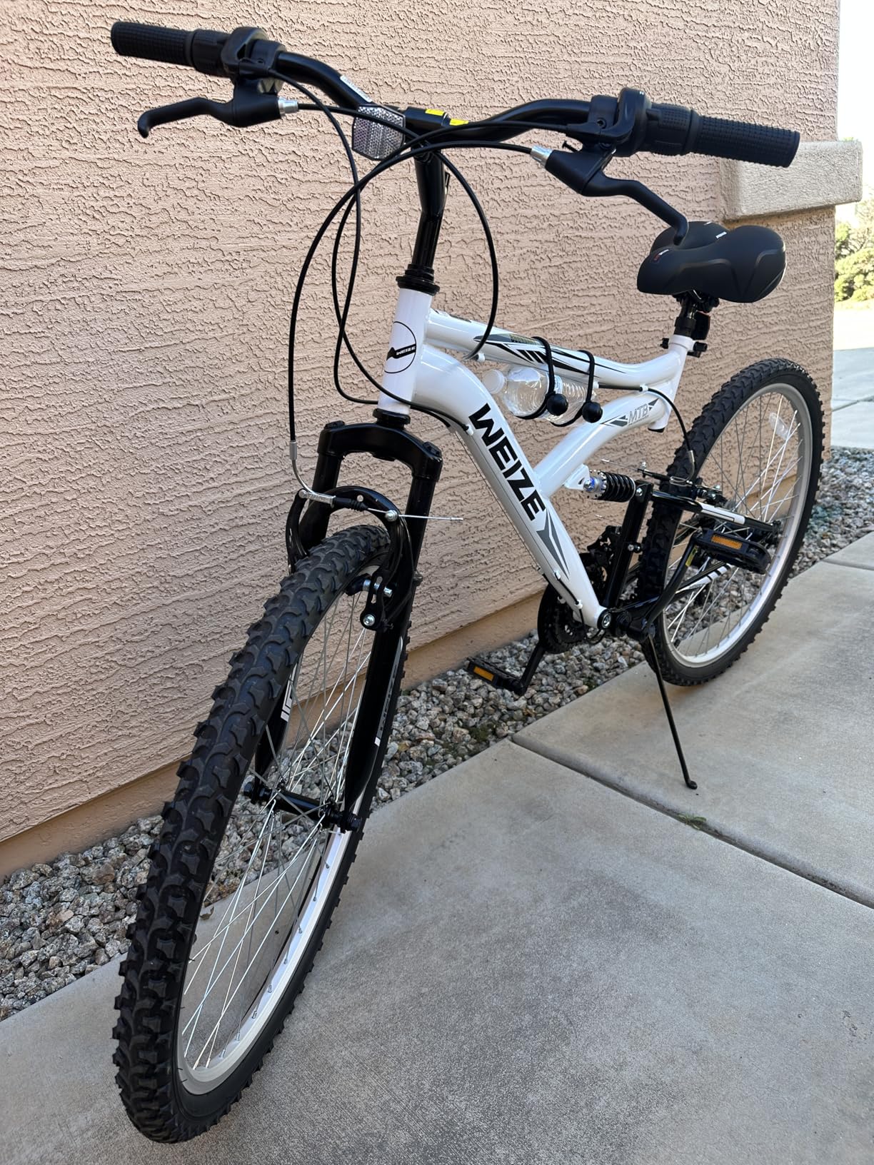 WEIZE Mountain Bike 26 27.5 inch Outdoor Cycling Bike 18-Speed/High-Carbon Steel/Dual Full Suspension, Adjustable Ergonomic Seat for Men Women Adult, MTB Bicycle with Suspension Fork customer photo 2