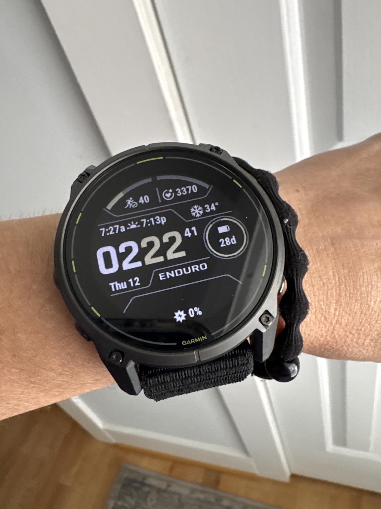 Enduro 3 - 51 mm, Solar, Sapphire, Ultraperformance GPS Smartwatch, Extreme Battery Life, Detailed Mapping, Built-in LED Flashlight, Carbon Gray DLC Titanium with Black UltraFit Nylon Strap customer photo 2