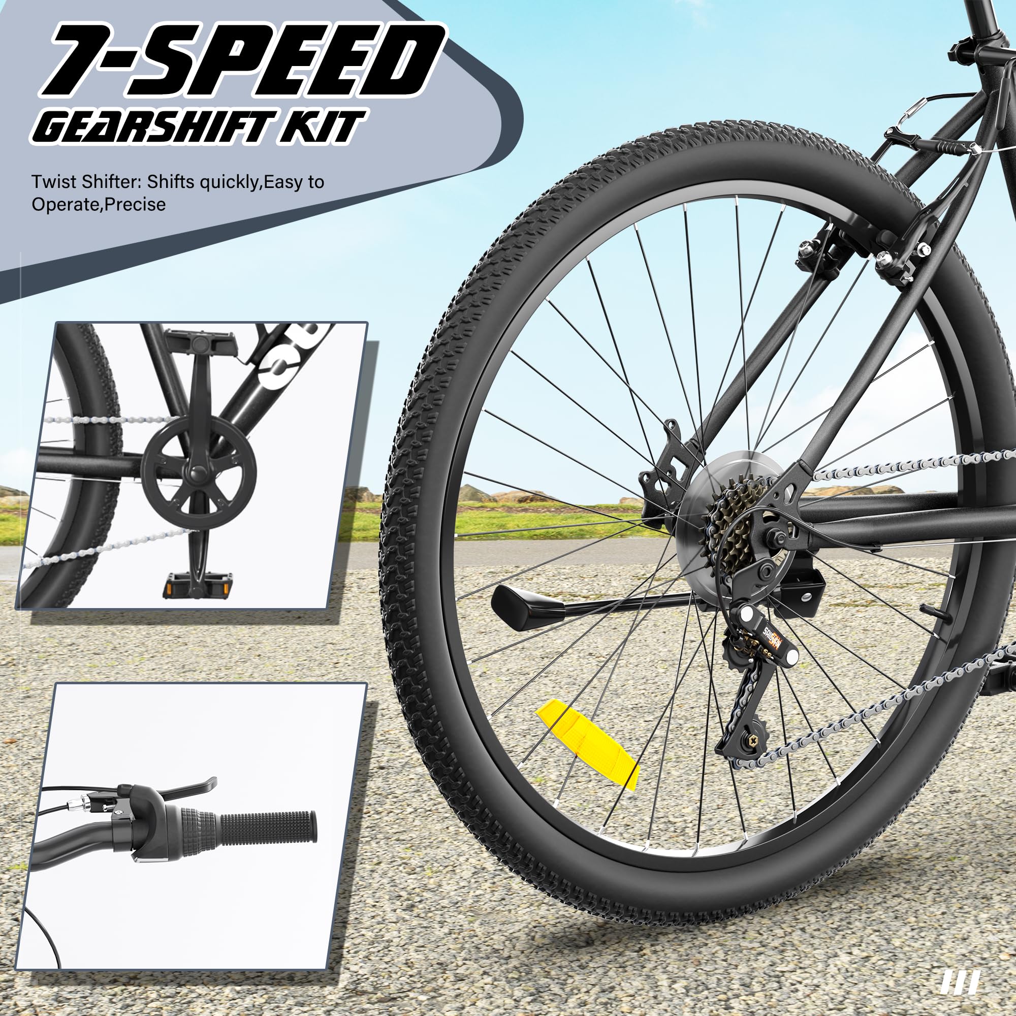 Betterland 26 Inch Mountain Bike with Adjustable Ergonomic Seat, 7-21 Speed Adult Bike with Dual V Brakes, Outdoor Cycling Bike with High Carbon Steel Frame and Front Suspension customer photo 1