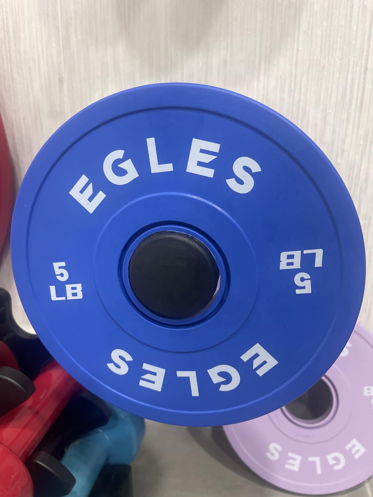 Egles Change Plates Set 1.25LB, 2.5LB, 5LB - Rubber-Coated Weight Plates in Pairs, Olympic Bumper Plates, Color-Coded, IWF Standard, Fit 2-Inch Barbells Strength Training Weight Plates Gym & Fitness customer photo 2