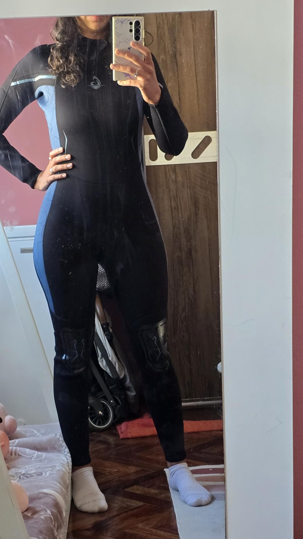GoldFin Wetsuit for Women, 3mm Wetsuits Fullbody Back Zip Wet Suits Keep Warm in Cold Water customer photo 1