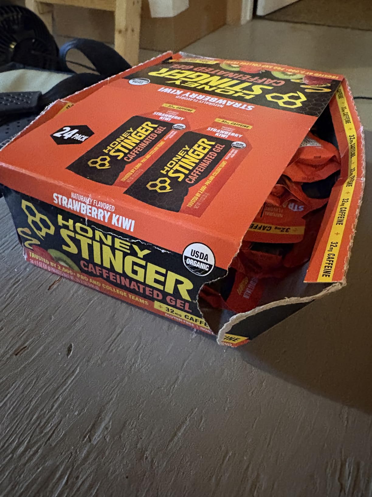 Honey Stinger Organic Strawberry Kiwi Energy Gel, Caffeinated & Gluten Free, for Exercise, Running and Performance, Sports Nutrition for Home & Gym, Pre and Mid Workout, 12 Pack, 13.2 Ounce customer photo 2