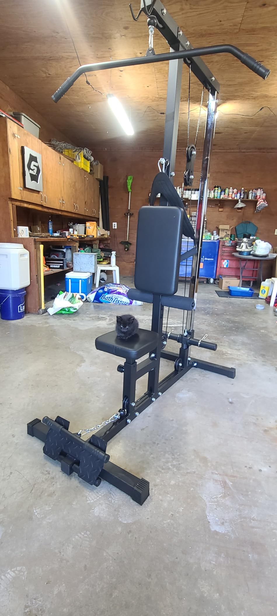 TROPOW LAT Pulldown Machine, Multi-Functional Cable Machine with High and Low Pulley Station, Row Cable Machine Home Gym with Leg Support, Tricep Workout Equipment customer photo 2