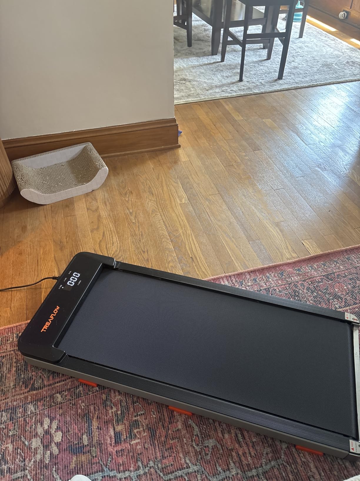 TREAFLOW Walking Pad, Treadmill with Incline for Home Office, 2.5HP Portable Under Desk Treadmill with 265 Lbs Capacity, Remote Control, Led Display customer photo 1