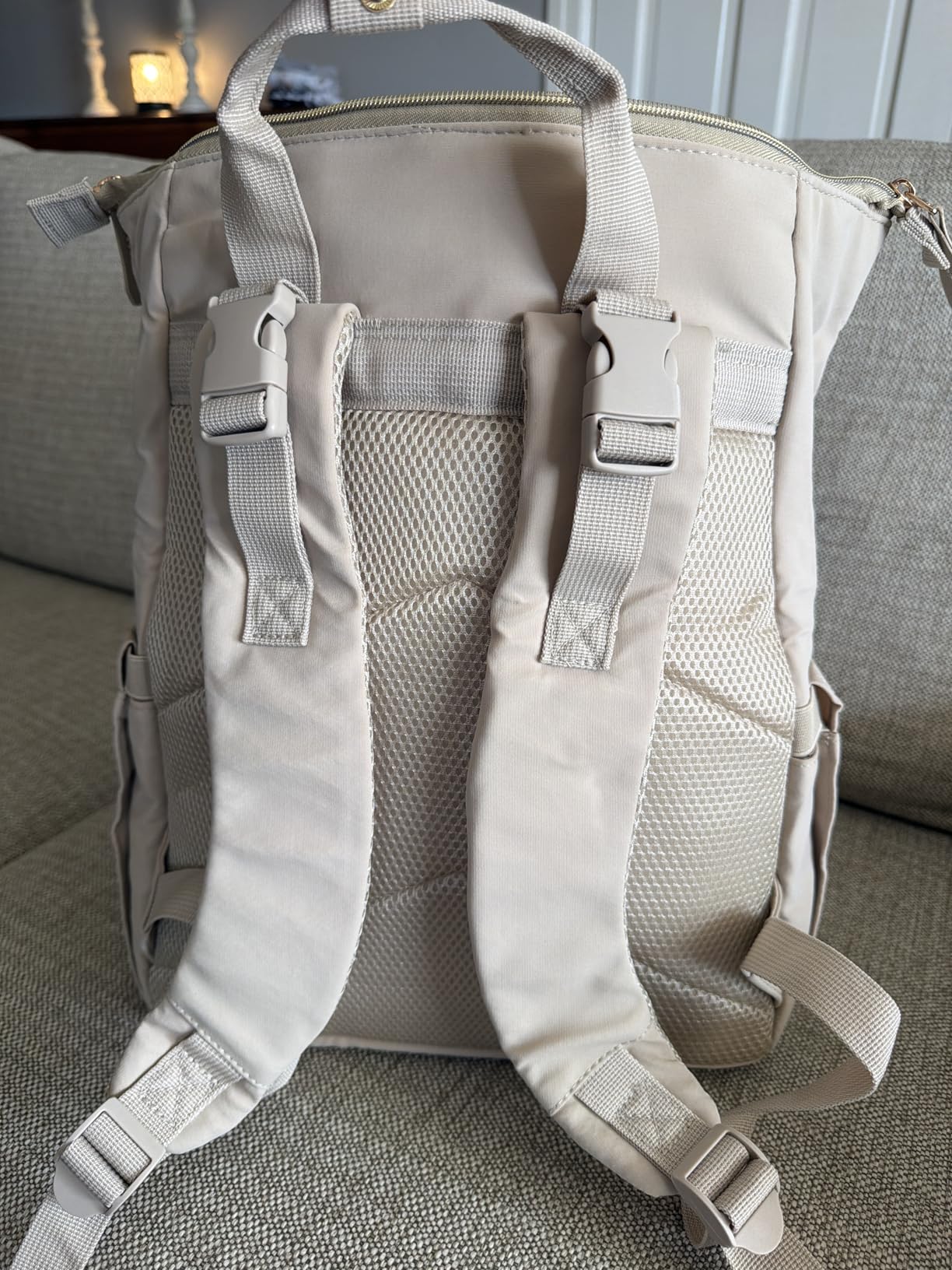 mommore Neoprene Diaper Bag Backpack Small Lightweight Baby Diaper Bags Water Resistant Diaper Backpack for Boys Girls Newborn with Changing Pad, Stroller Straps customer photo 2