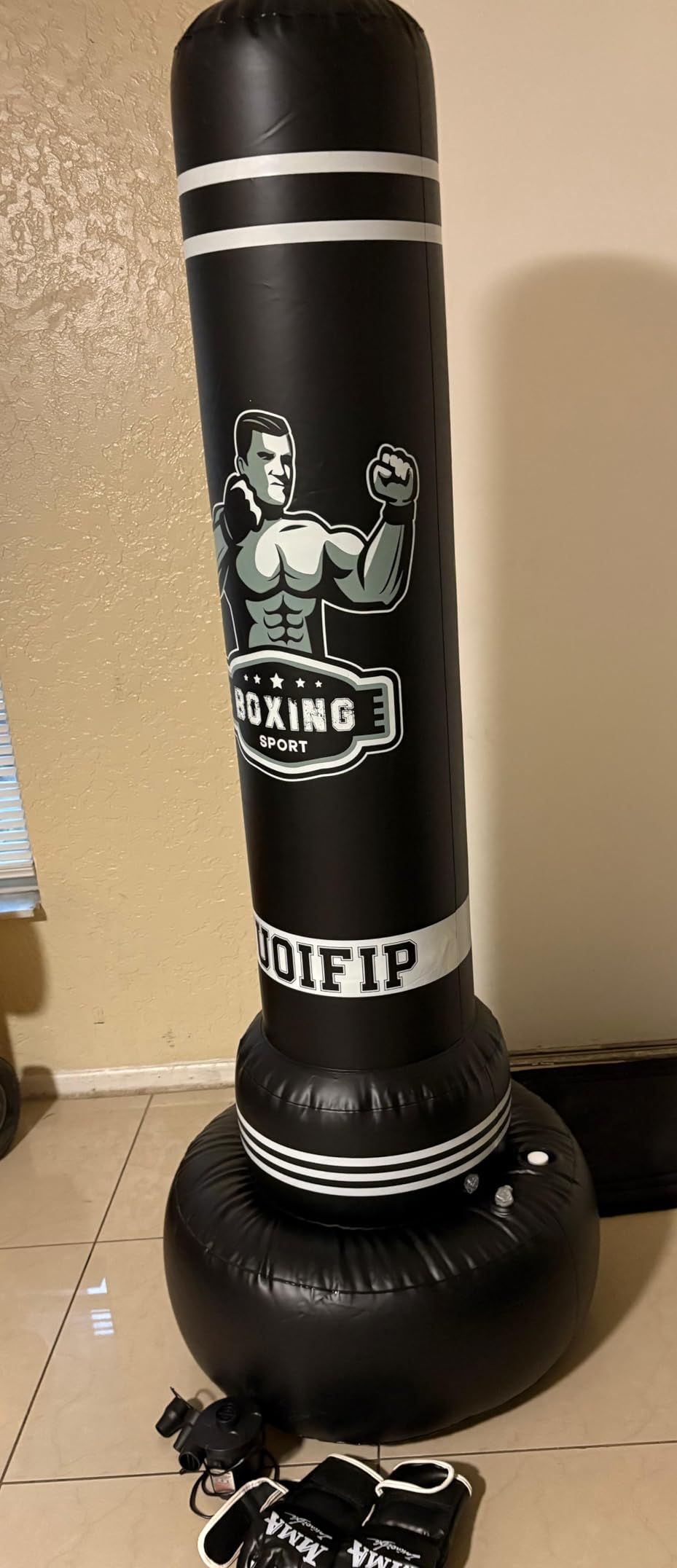 Freestanding Punching Bag for Adults, 70'' Boxing Bag with Stand Kicking Bag Heavy Bag with Stand Kicking Bag Heavy Bag with Boxing Gloves and Electric Air Pump, Women Men Kickboxing Bags for Beginners Training MMA Muay Thai Fitness customer photo 1