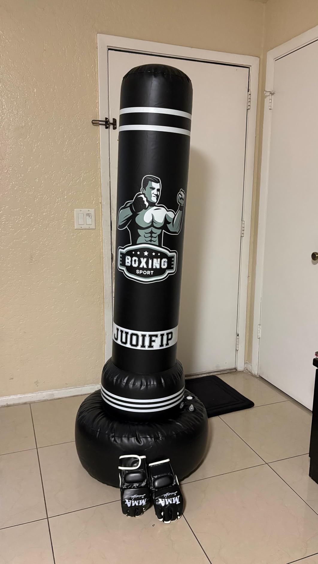 Freestanding Punching Bag for Adults, 70'' Boxing Bag with Stand Kicking Bag Heavy Bag with Stand Kicking Bag Heavy Bag with Boxing Gloves and Electric Air Pump, Women Men Kickboxing Bags for Beginners Training MMA Muay Thai Fitness customer photo 2