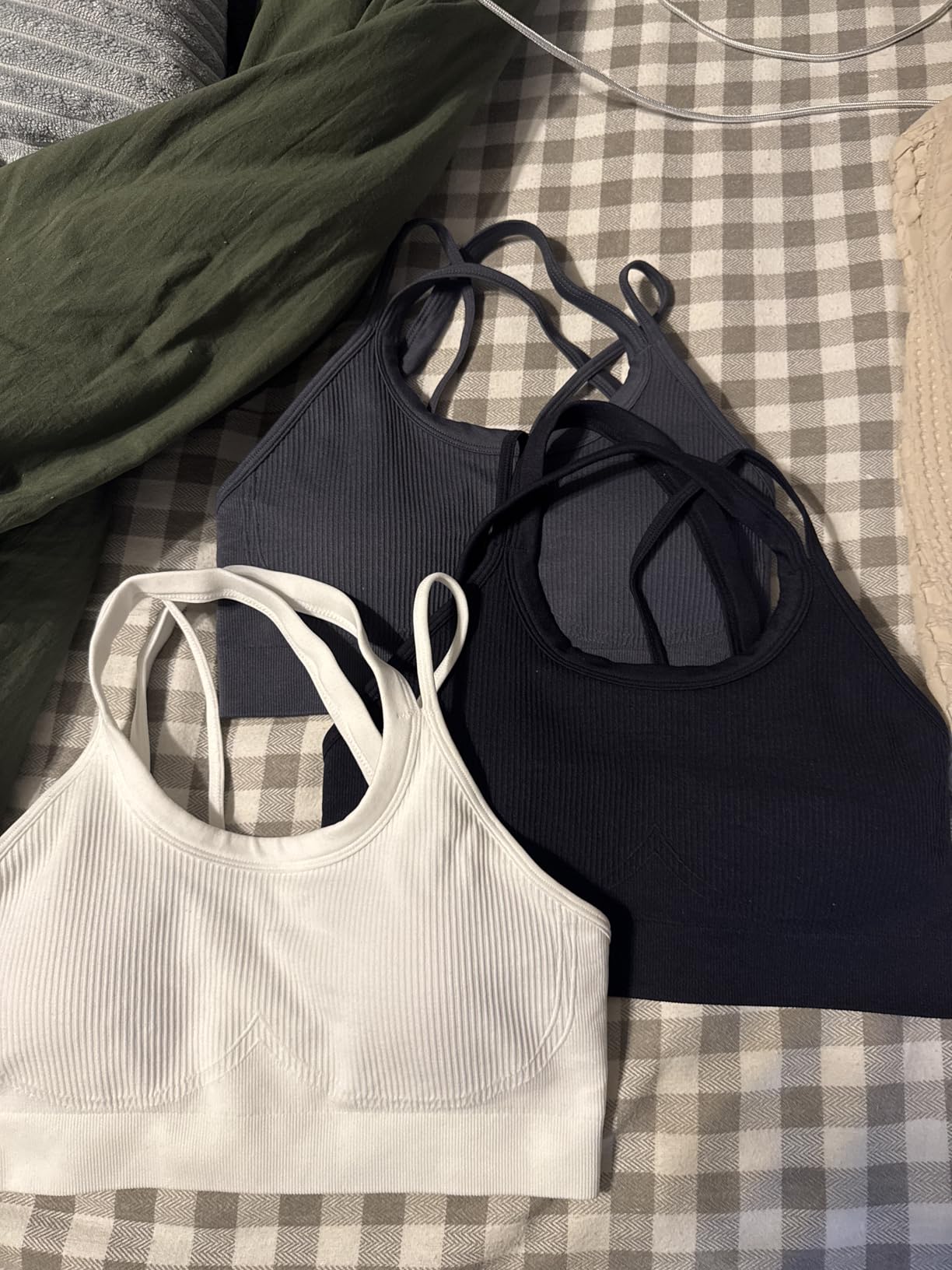 Sports Bras for Women HIigh Support, Criss-Cross Back Padded Strappy High Impact Sports Bras for Women Large Bust customer photo 2